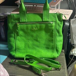 kate spade Bright Green Leather Tote with Removable Strap